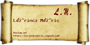 Lőrincz Móric névjegykártya
